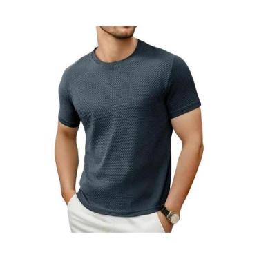 Imagem de Camiseta Masculina Casual De Verão Respirável Com Gola O E Manga Curta