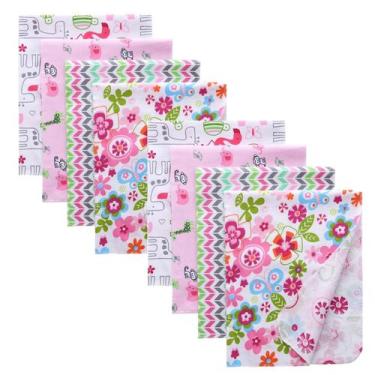 Imagem de Cobertor de flanela de algodão Gina Era 8 peças 76x76 cm para bebês