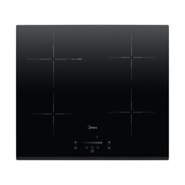 Imagem de Cooktop 4 Bocas Elétrico Midea Vitrocerâmico Touch Digital Preto Acend