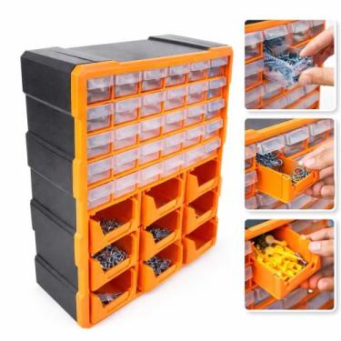 Imagem de Caixa Organizadora 39 Gavetas Gaveteiro Ferramentas Parafusos Pesca Ba