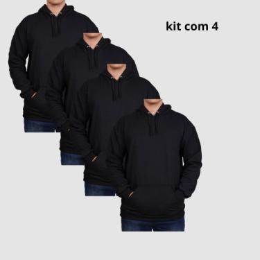 Imagem de Kit 4 Moletons Unisex Com Capuz Estilo Urbano Confortável - Lucam, Pre