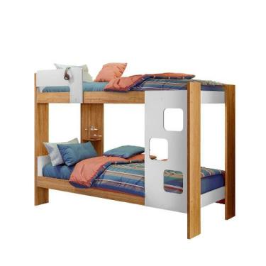 Imagem de Beliche Nobre Branca com Cinamomo  MDP 25mm  Com Cantoneira - Top Deco