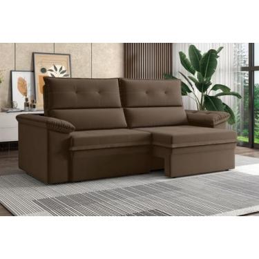 Imagem de Sofá XFlex Aspen 1.80m Retrátil Reclinável Suede Marrom - X-Flex