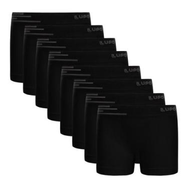Imagem de Combo 8 Cueca Kids Microfibra Infantil Lupo Sem Costura, Preto, GG