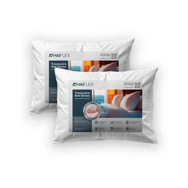 Imagem de Kit 2 Travesseiros Anti Stress 50x70 Lavável Hipoalergênico