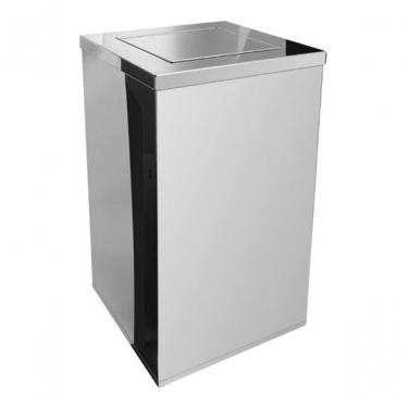 Imagem de Lixeira Inox Quadrada com Tampa Vai-vem 50L em Aço Inox AISI 430 Sistema Basculante par...