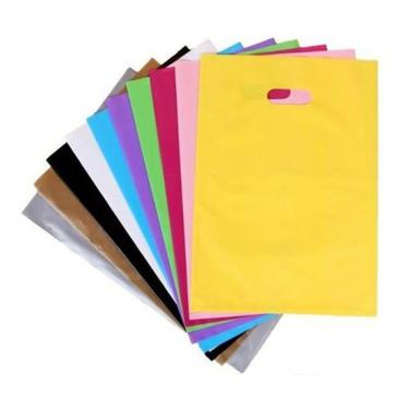 Imagem de Sacola Plástica Reciclada 30x40 Alça Vazada 65 un 1KG para Embalagens Diversas com Gramatura 0,12 Cores Sortidas