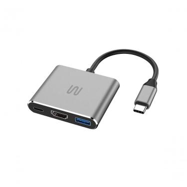 Imagem de Hub USB Tipo-C AC446 3 em 1 com HDMI, USB 3.0 e Power Delivery 100W para Notebook e Monitor Multi