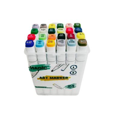 Imagem de Marcador Artístico Ponta Dupla E-Kids Art Marker 24 Cores com Pontas Fina e Grossa para...