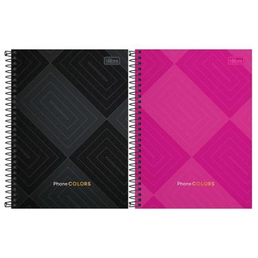 Imagem de Índice Telefônico de Mesa Tilibra Phone Colors com Capa Dura e Folhas Pautadas Formato 139X210MM 39 Páginas Cores