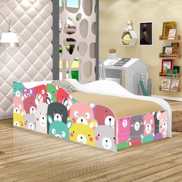 Imagem de Mini Cama Like Aquarela Dos Ursinhos Infantil Com Colchão