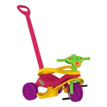 Imagem de Triciclo Mototico Rosa Passeio Pedal Empurrador Confortável