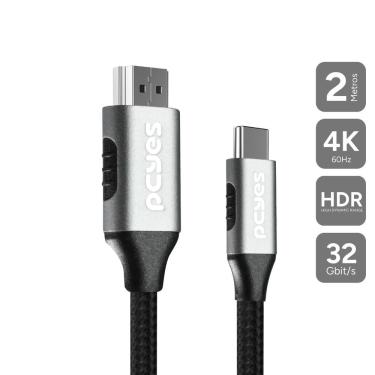 Imagem de Cabo USB Tipo-C para HDMI Puch2p com Suporte a 8K 60HZ e 4K 144HZ, 2M, Revestimento em...