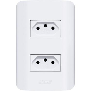 Imagem de Tomadas e Interruptores Linha Canoa 10A e 20A com Placas 4x2 e 4x4 Instalação Rápida Branco OEM