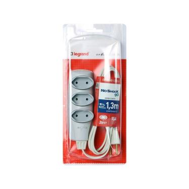 Imagem de Extensão Noshock 90 Pl 2x0,75 2p 10a Cinza 1,3m Dn1903