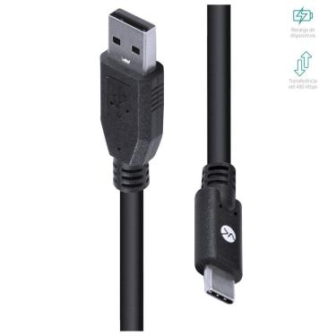 Imagem de Cabo USB Tipo C C20UAM-2 para Dados e Carregamento com Conexão Bidirecional 1,8M Preto...