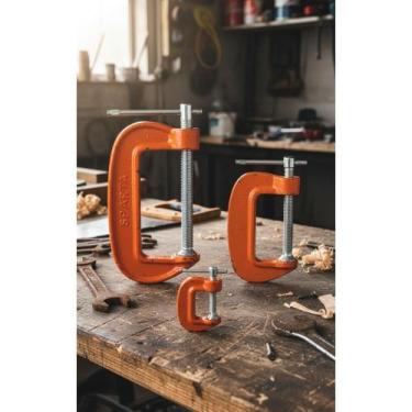 Imagem de 2x Grampos C Ferro Fundido 76mm Fixação Robusta - Congratulations Stor