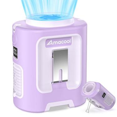 Imagem de Ventilador de cintura portátil AMACOOL 13000RPM 24h com bateria recarr