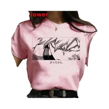 Imagem de Camiseta Feminina Branca My Hero Academia Bakugou Harajuku Kawaii Top 