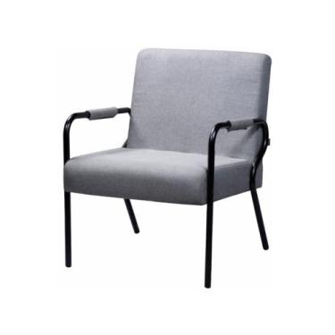 Imagem de Poltrona Decorativa Opala Moderna Nordeste Flex Luiza, Cinza Veludo