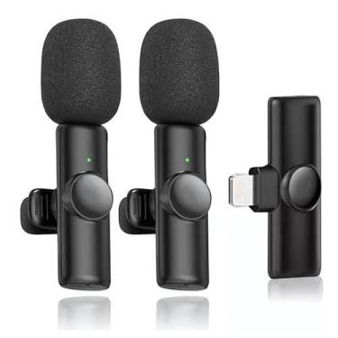 Imagem de Microfone de Lapela Duplo Sem Fio Profissional MK-09 Para Iphone - Sod