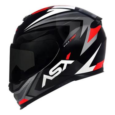 Imagem de Capacete ASX Eagle Street Brilho Preto/Grafite/Branco Tamanho 58/M