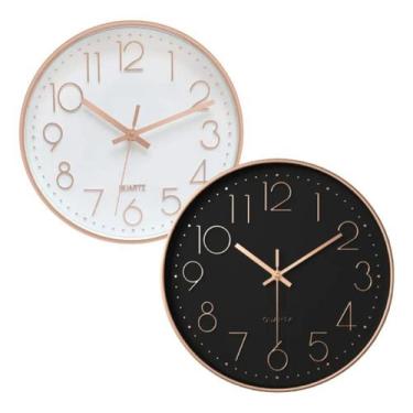 Imagem de Relógio de Parede Decorativo Moderno 30cm Rose Gold Silencioso Grande 
