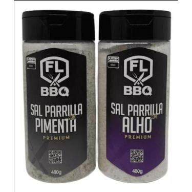 Imagem de Kit sal para churrasco sal de parrilla e pimenta e alho flbbq - kit fl