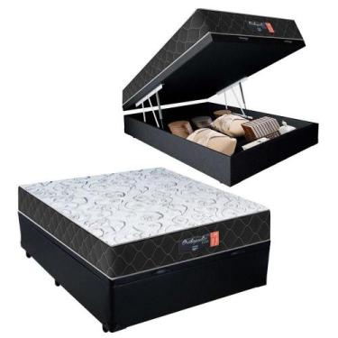 Imagem de Cama Box Baú Casal + Colchão Semi Ortopédico Extra Firme Espuma D33 Pr
