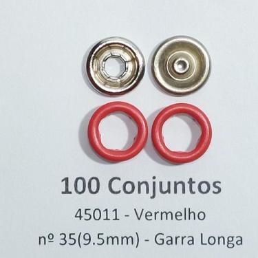 Imagem de Botões de Pressão Nº 35 Tic-Tac Colorido Latão Variados Vermelho 9,5mm