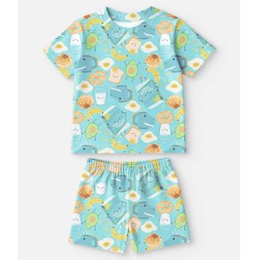 Imagem de Pijama Infantil Menino Com Estampa Café da Manhã Azul Bimbi, 14