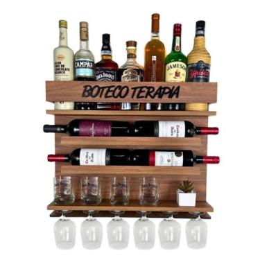 Imagem de Barzinho de Parede com Adega para Vinho e porta taças 2 modelos de med
