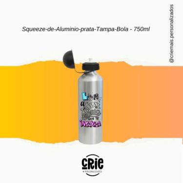 Imagem de Squeeze de alumínio com tampa bola 750ml - Crie+personalizados , Prata