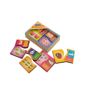 Imagem de Liga Números Jogo Educativo e Pedagógico em MDF - Maninho Brinquedos