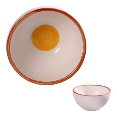 Imagem de Tigela Bowl Cerâmica Borda Terracota Desenho Ovo 340ml - Silveira