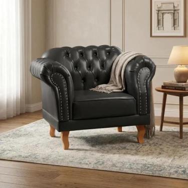 Imagem de Poltrona Decorativa Chesterfield Clássica material sintético Duque Yes