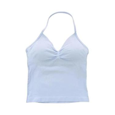 Imagem de Top De Ginástica Feminino Longline Com Alças E Costas Abertas, Sem Log