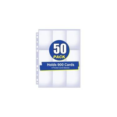 Imagem de Capas para Cartas YHIJF Pacote com 50 Folhas de 9 Bolsos  Capacidade p