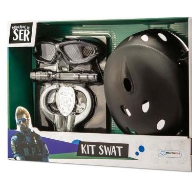 Imagem de Kit Policia Swat Brincando de Ser com Acessórios para Imaginar e Criar Preto Multikids BR966