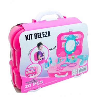 Imagem de Kit Maleta Beleza MT-515 com 26 Peças Que Transforma em Mochila e Carrinho Plástico