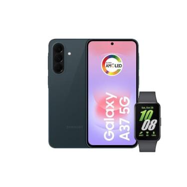 Imagem de Smartphone Samsung Galaxy A37 5G 6GB 128GB 50MP Verde com Pulseira Inteligente Fit3 Grafite