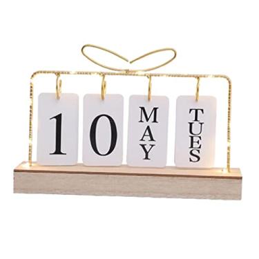 Imagem de oshhni Flip Calendar Year Monthly Weekly Planner Chic com estrutura leve de metal reutilizável perpétuo para sala de, com Bowknot