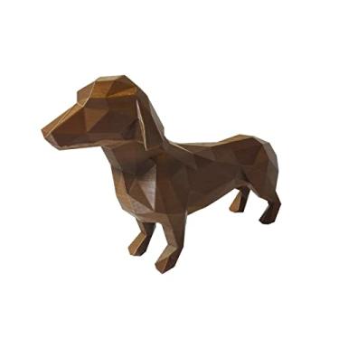Imagem de Cachorro Basset (Salsicha) Decorativo - 10 Cm Altura - Toque 3D - Cor: Bronze