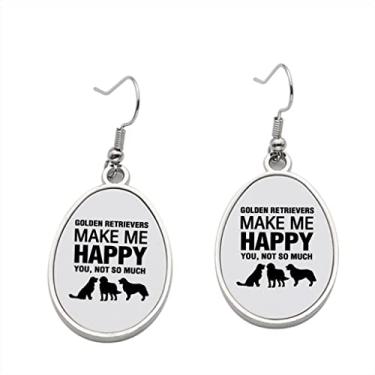 Imagem de Golden Retrievers Brinco Make Me Happy – Brincos com pingente para meninas – Presente de festa de aniversário dos namorados