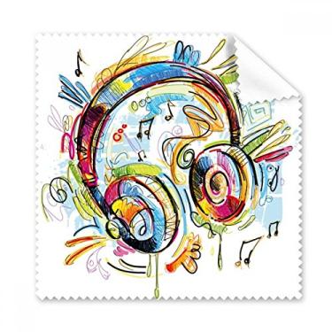 Imagem de Fone de ouvido com música colorida, estampa louca, pano de limpeza, 5 peças