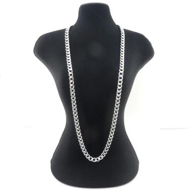 Imagem de Corrente Masculina 70Cm 7Mm Largura Folheada Prata Cr356