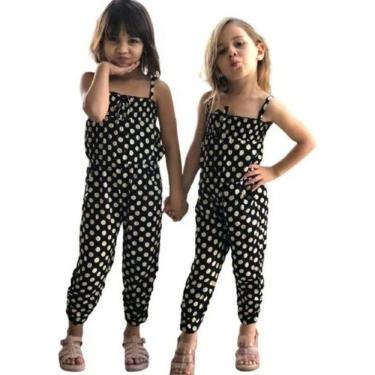 Imagem de Conjunto Macacão Infantil Malha Leve Alça Ajustável R15