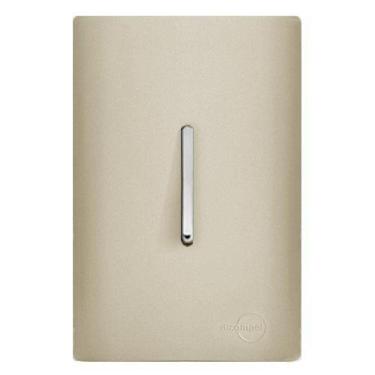 Imagem de Cj Interruptor Simples Vertical Com Suporte 4X2 - Dicompel Novara Champanhe Cromado - Dnv1500/1Chcr