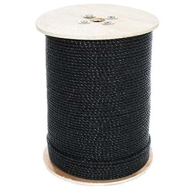 Imagem de Corda de polipropileno torcido com 3 fios West Coast Paracord - À prova d'água e flutua na água, Preto, 1/4 Inch x 500 Feet