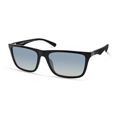 Imagem de Timberland Men's TBA9264 Polarized Rectangular Sunglasses, Shiny Black, 56mm